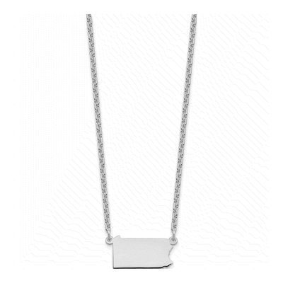 Sterling Silver Pennsylvania State Pendant Necklace – view 3