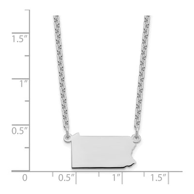 Sterling Silver Pennsylvania State Pendant Necklace – view 4