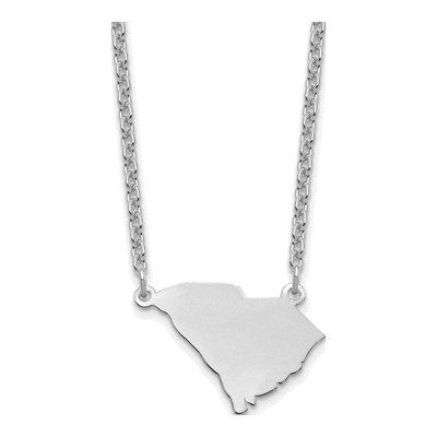 Sterling Silver South Carolina State Pendant Necklace