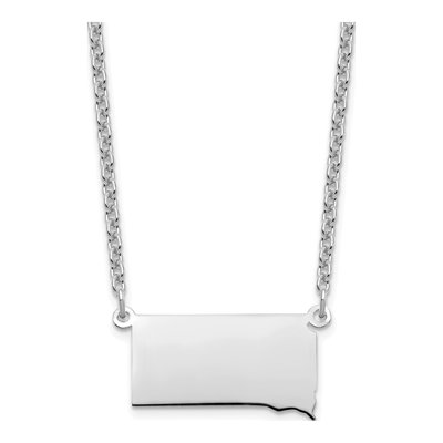 Sterling Silver South Dakota State Pendant Necklace