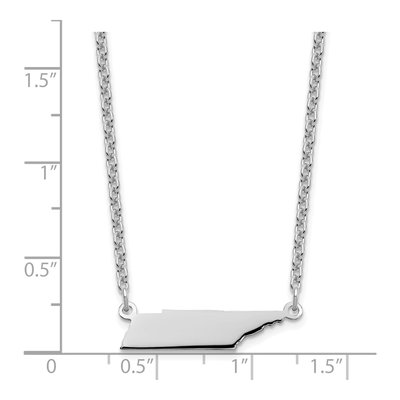 Sterling Silver Tennessee State Pendant Necklace – view 3