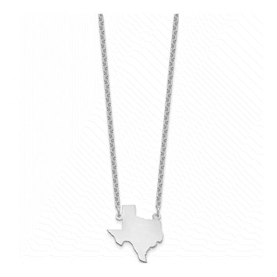 Sterling Silver Texas State Pendant Necklace – view 2