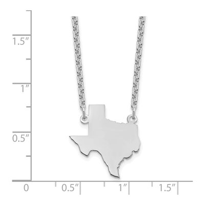 Sterling Silver Texas State Pendant Necklace – view 3