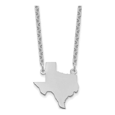 Sterling Silver Texas State Pendant Necklace