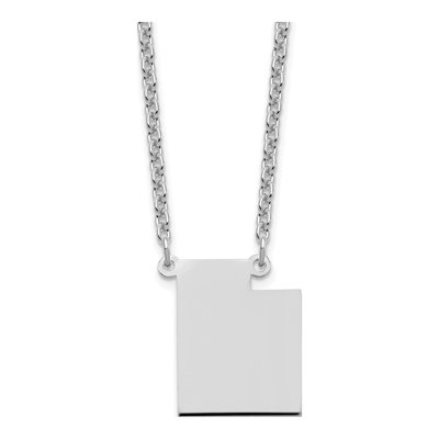 Sterling Silver Utah State Pendant Necklace