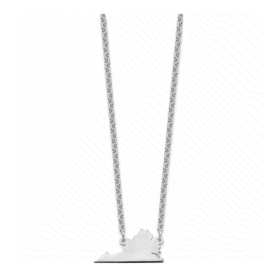 Sterling Silver Virginia State Pendant Necklace – view 2