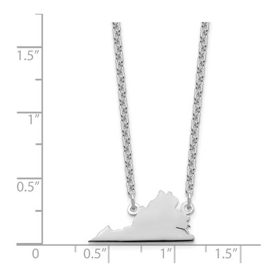 Sterling Silver Virginia State Pendant Necklace – view 3