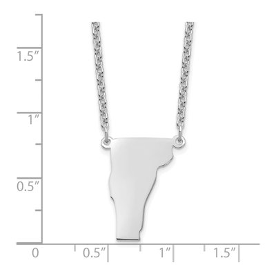 Sterling Silver Vermont State Pendant Necklace – view 3