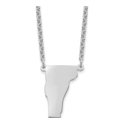 Sterling Silver Vermont State Pendant Necklace