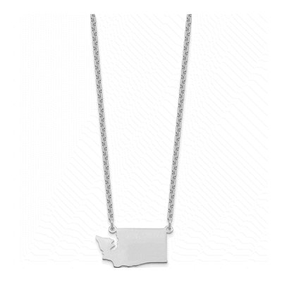 Sterling Silver Washington State Pendant Necklace – view 3