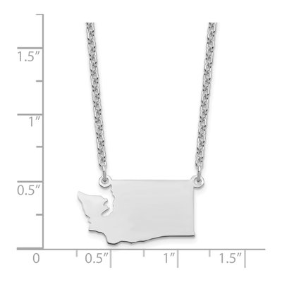 Sterling Silver Washington State Pendant Necklace – view 4