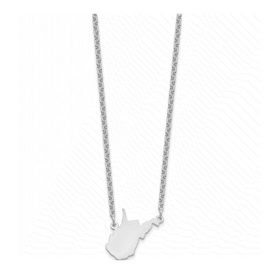 Sterling Silver West Virginia State Pendant Necklace – view 3