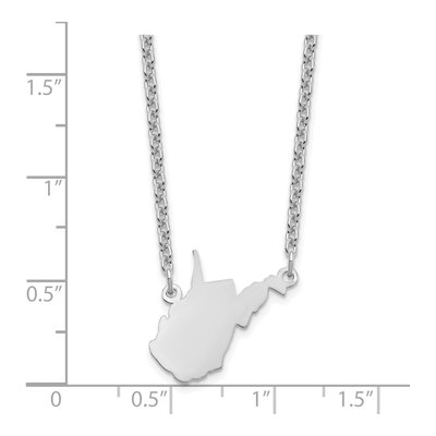 Sterling Silver West Virginia State Pendant Necklace – view 4