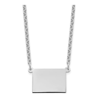 Sterling Silver Wyoming State Pendant Necklace