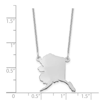 14K White Gold Alaska State Pendant Necklace – view 3