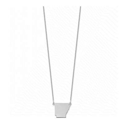14K White Gold Arkansas State Pendant Necklace – view 2