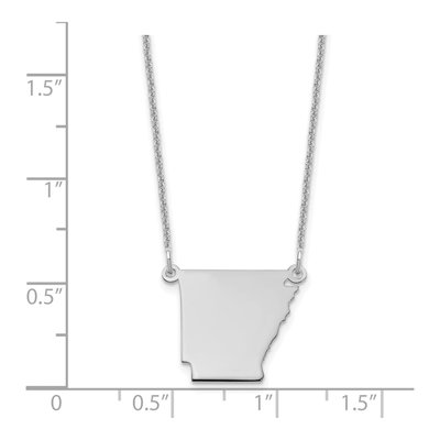 14K White Gold Arkansas State Pendant Necklace – view 3