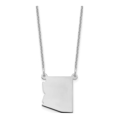 14K White Gold Arizona State Pendant Necklace