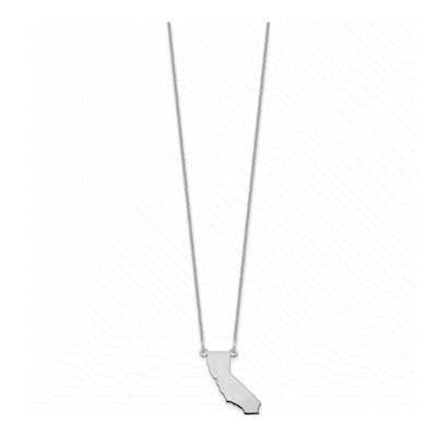 14K White Gold California State Pendant Necklace – view 2