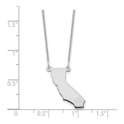 14K White Gold California State Pendant Necklace – view 3