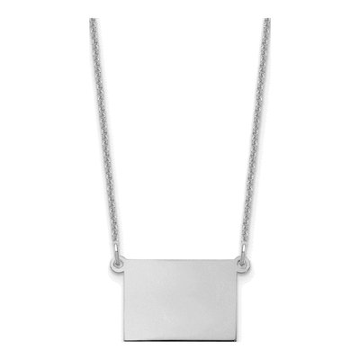 14K White Gold Colorado State Pendant Necklace