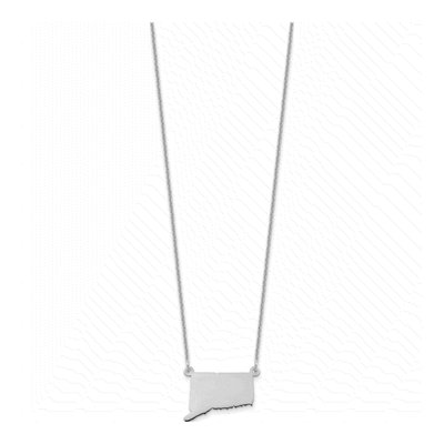 14K White Gold Connecticut State Pendant Necklace – view 2