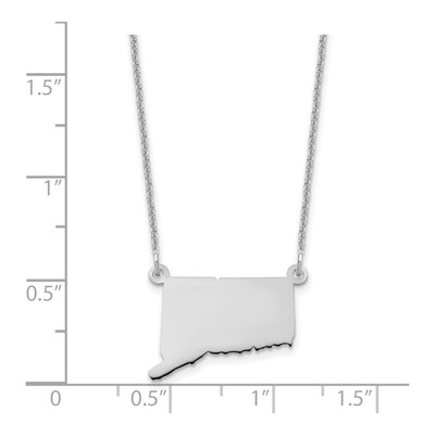 14K White Gold Connecticut State Pendant Necklace – view 3