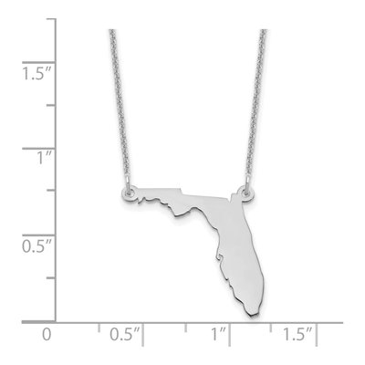 14K White Gold Florida State Pendant Necklace – view 3