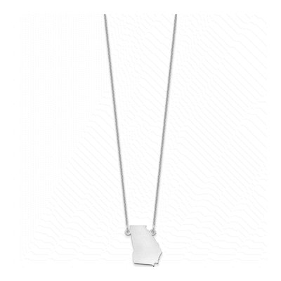 14K White Gold Georgia State Pendant Necklace – view 2