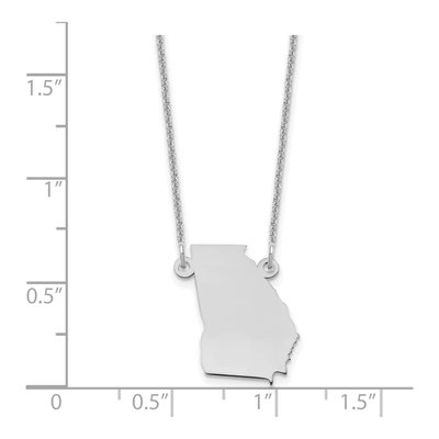 14K White Gold Georgia State Pendant Necklace – view 3