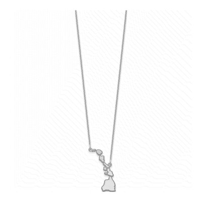 14K White Gold Hawaii State Pendant Necklace – view 2