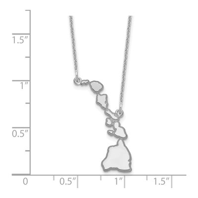 14K White Gold Hawaii State Pendant Necklace – view 3