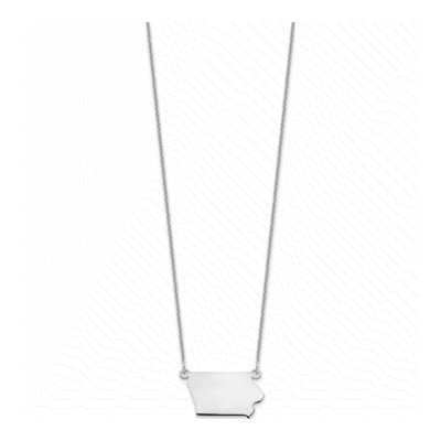 14K White Gold Iowa State Pendant Necklace – view 2