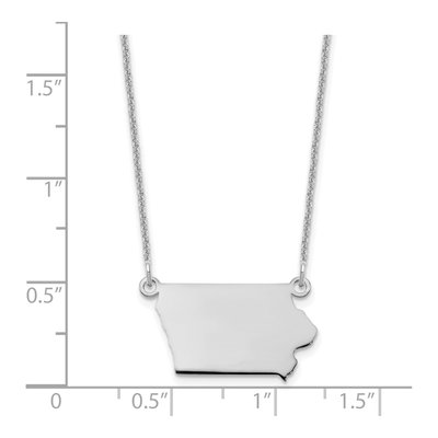 14K White Gold Iowa State Pendant Necklace – view 3
