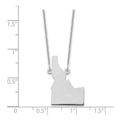 14K White Gold Idaho State Pendant Necklace – view 3