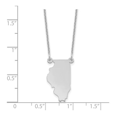 14K White Gold Illinois State Pendant Necklace – view 3