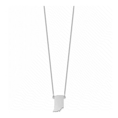14K White Gold Indiana State Pendant Necklace – view 2