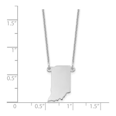 14K White Gold Indiana State Pendant Necklace – view 3
