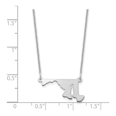 14K White Gold Maryland State Pendant Necklace – view 3