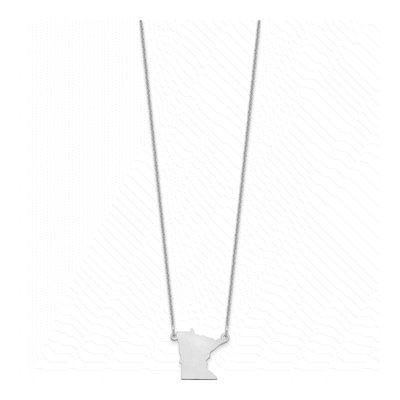 14K White Gold Minnesota State Pendant Necklace – view 2