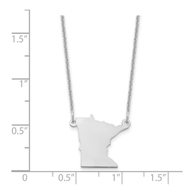 14K White Gold Minnesota State Pendant Necklace – view 3
