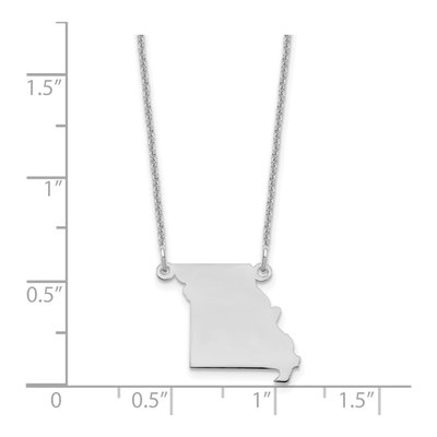 14K White Gold Missouri State Pendant Necklace – view 3