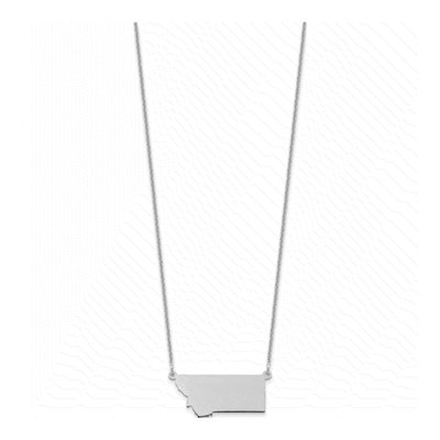 14K White Gold Montana State Pendant Necklace – view 2