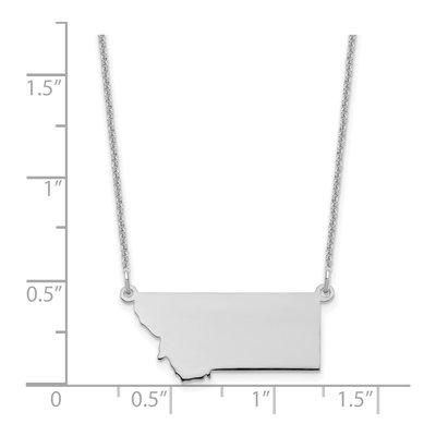14K White Gold Montana State Pendant Necklace – view 3