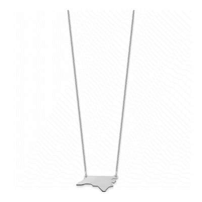 14K White Gold North Carolina State Pendant Necklace – view 2