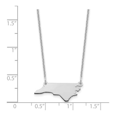 14K White Gold North Carolina State Pendant Necklace – view 3