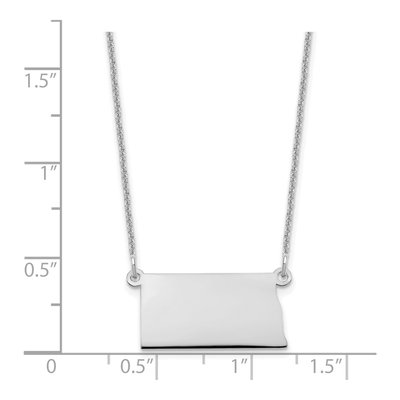 14K White Gold North Dakota State Pendant Necklace – view 3