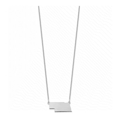14K White Gold Nebraska State Pendant Necklace – view 2