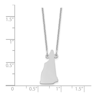 14K White Gold Hampshire State Pendant Necklace – view 3