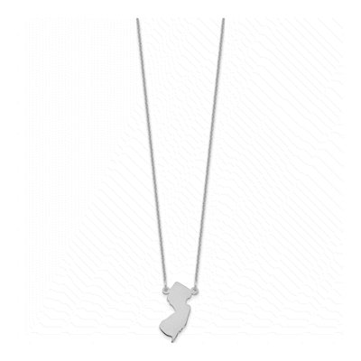 14K White Gold Jersey State Pendant Necklace – view 2